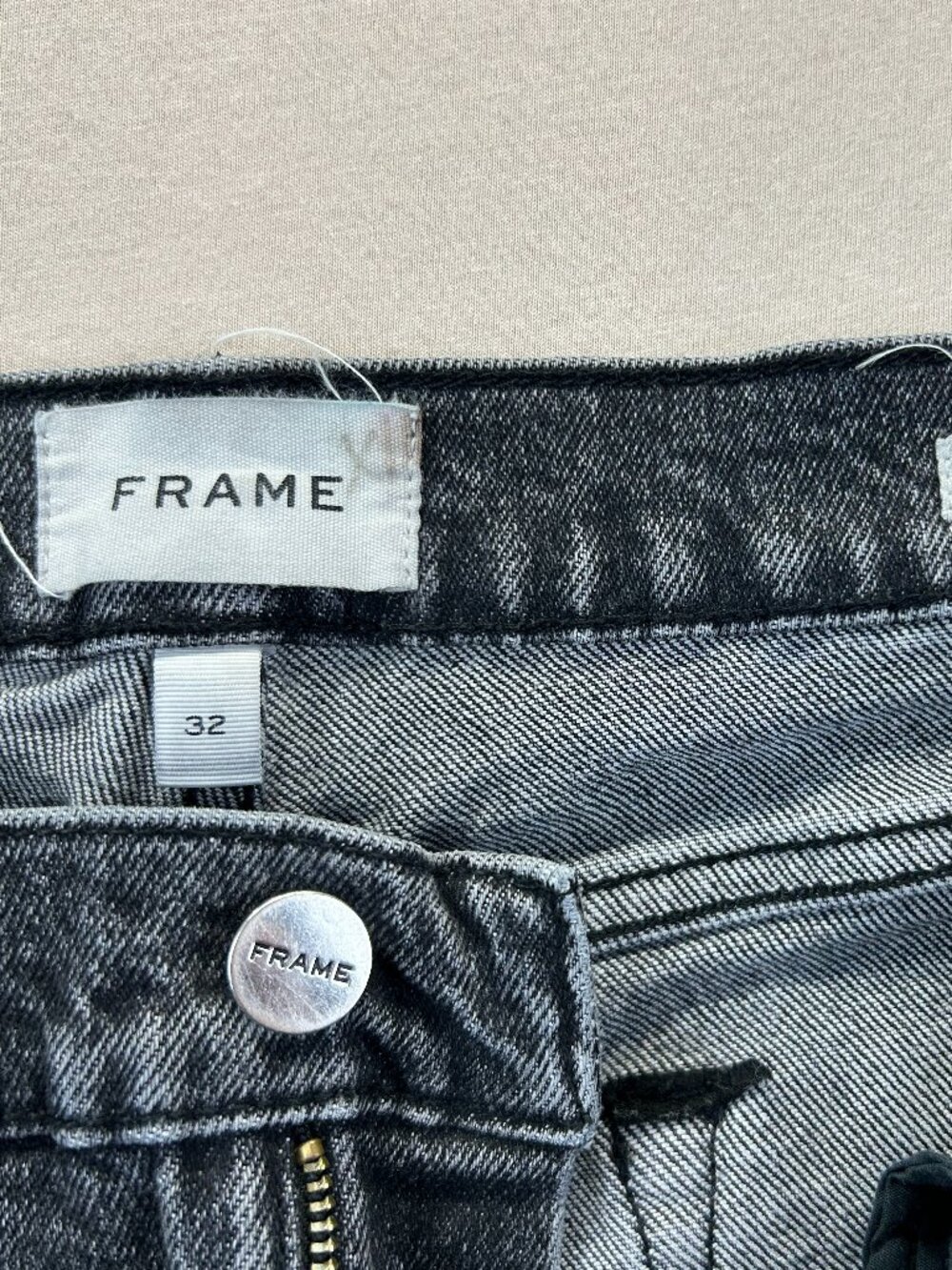 FRAME Le Garcon Crop Jeans Womens 32 Laird Washed Black Denim Boyfriend Stretch